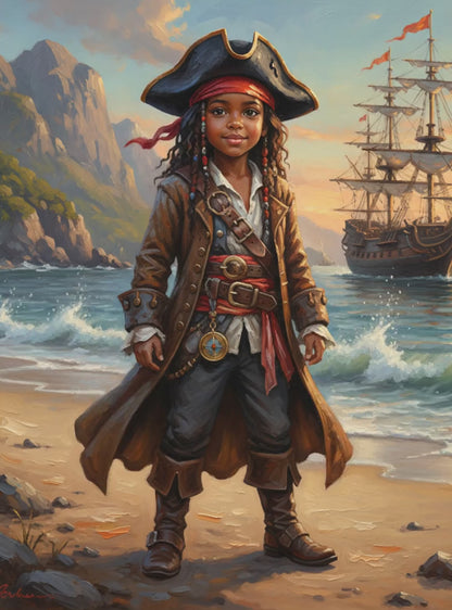 Pirate Battleship in Mountain Harbor-Acrylic painting/Oil painting (💎 Ultra Fine Quality)
