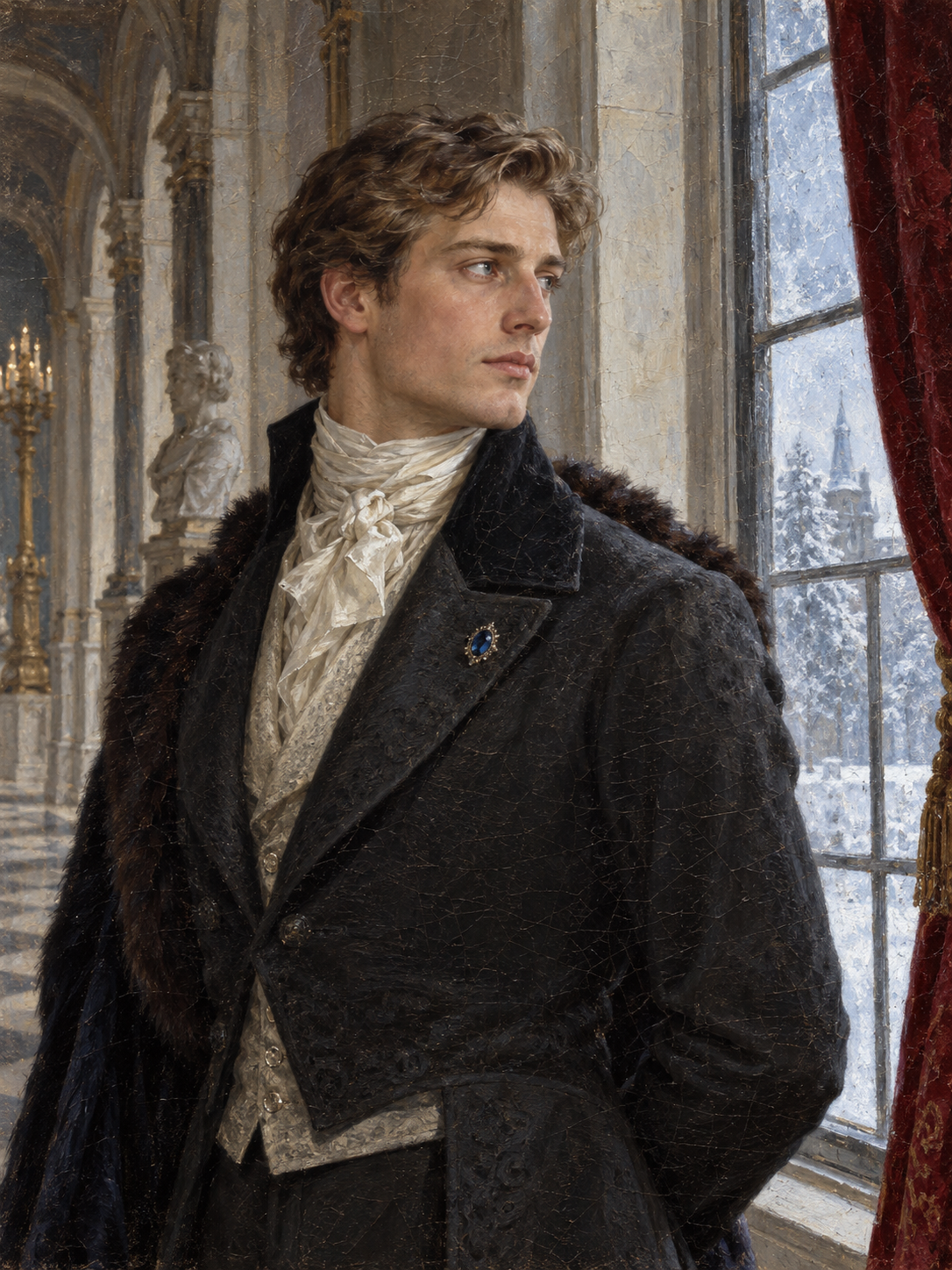 Royal Winter Prince Personal Portrait — Classical Oil Painting product example