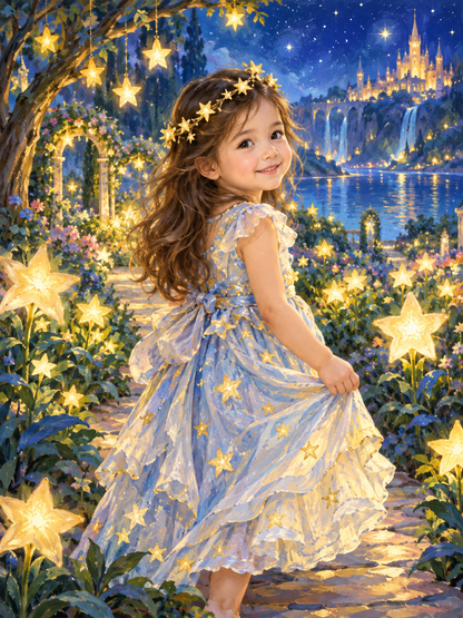 Starry Garden Walk — AI regenerated 3:4 main image