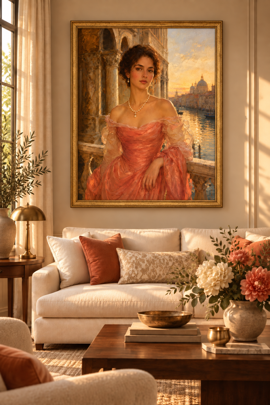 Venetian Balcony Lady - Personalized Classic Portrait